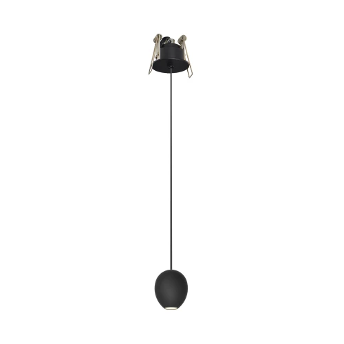 Lampa wisząca podtynkowa OVUM PENDANT DOWNLIGHT czarna 1xLED wys.150cm