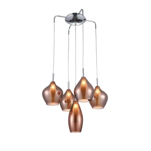 Lampa wisząca Azzardo AMBER MILANO copper 5xG9 wys.160cm
