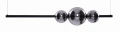 Lampa wisząca SANDRA 3 czarna 1xLED wys.130cm