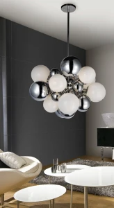 Lampa wisząca Azzardo NOBLE biała 10xG4 wys.90cm