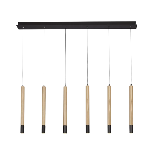Lampa wisząca IZOLDA czarna 6xLED wys.230cm
