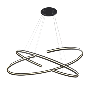 Lampa wisząca Azzardo ALESSIA XL czarna 2xLED wys.120cm