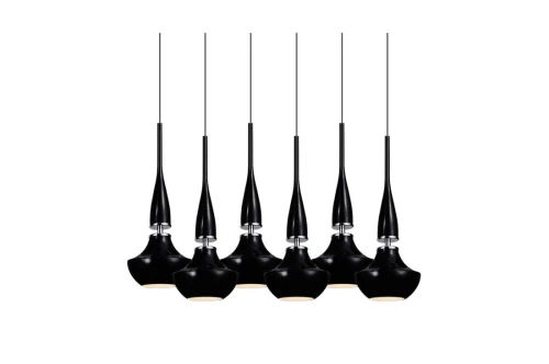 Lampa wisząca TASOS czarna 6xE14 wys.130cm