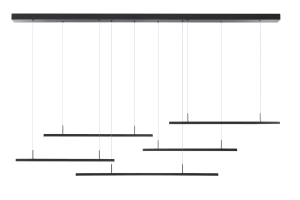 Lampa wisząca Azzardo MERLO czarna LED wys.50-200cm