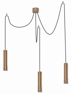 Lampa wisząca Azzardo LOCUS L PENDANT złoty 3xGU10 wys.180cm