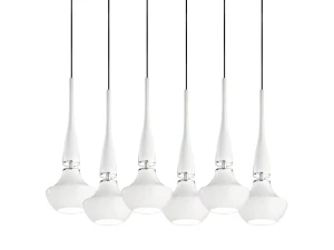 Lampa wisząca Azzardo TASOS biała 6xE14 wys.130cm
