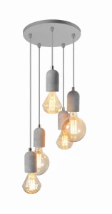 Lampa wisząca Azzardo VOLTA szara 5xE27 wys.130cm