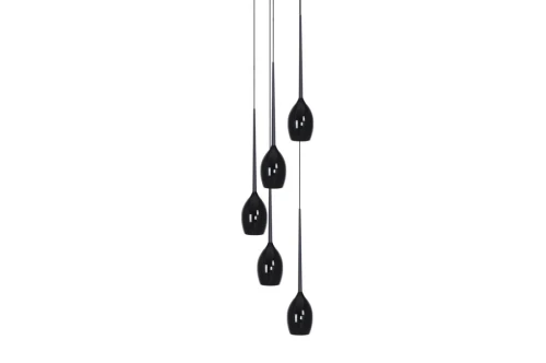 Lampa wisząca IZZA czarna 5xE14 wys.265cm