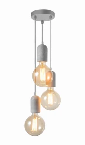 Lampa wisząca Azzardo VOLTA szara 3xE27 wys.140cm