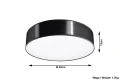 Plafon Sollux ARENA czarny E27 szer.45cm