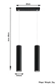 Lampa wisząca LAGOS 2 czarna GU10 wys.90cm