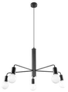 Lampa wisząca Sollux DUOMO 5 czarna E27 wys.85cm