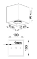 Plafon QUAD 1 Antracyt