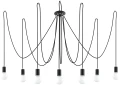 Lampa wisząca Sollux EDISON 7 czarna E27 wys.150cm