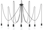 Lampa wisząca Sollux EDISON 7 czarna E27 wys.150cm