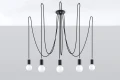 Lampa wisząca Sollux EDISON 5 czarna E27 wys.150cm