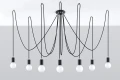 Lampa wisząca Sollux EDISON 7 czarna E27 wys.150cm