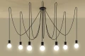 Lampa wisząca Sollux EDISON 7 czarna E27 wys.150cm