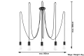 Lampa wisząca Sollux EDISON 5 czarna E27 wys.150cm