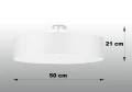 Plafon Sollux SKALA biały E27 szer.50cm