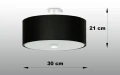 Plafon Sollux SKALA czarny E27 szer.30cm
