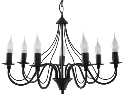 Lampa wisząca MINERWA 7 czarna 7xE14 wys.80cm
