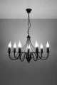 Lampa wisząca MINERWA 7 czarna 7xE14 wys.80cm