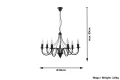 Lampa wisząca MINERWA 7 czarna 7xE14 wys.80cm