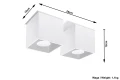 Plafon QUAD 2 biały 1xGU10 szer.11cm