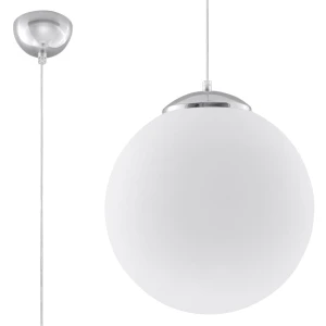 Lampa wisząca Sollux UGO 40 chrom 1xE27 wys.130cm