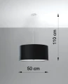 Lampa wisząca Sollux OTTO 50 czarna E27 wys.115cm