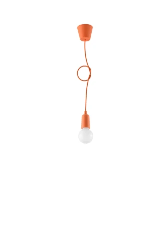 Lampa wisząca DIEGO 1 pomarańczowa 1xE27 wys.90cm