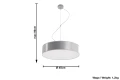 Lampa wisząca ARENA 45 szara 3xE27 wys.111cm