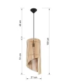 Lampa wisząca Sollux ALEXIA drewniana E27 wys.120cm