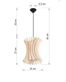 Lampa wisząca Sollux ORIANA drewniany E27 wys.107cm