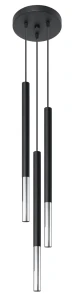 Lampa wisząca Sollux MOZAICA 3P czarna/chrom 3xG9 wys.90cm