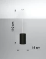 Lampa wisząca OTTO 15 czarna E27 wys.125cm