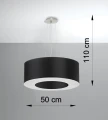 Lampa wisząca Sollux SATURNO 50 czarna E27 śr.50cm wys.112cm