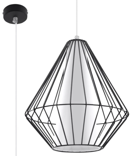 Lampa wisząca DEMI czarna 1xE27 wys.130cm