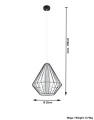 Lampa wisząca DEMI czarna 1xE27 wys.130cm