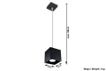 Lampa wisząca Sollux QUAD 1 czarna 1xGU10 wys.110cm