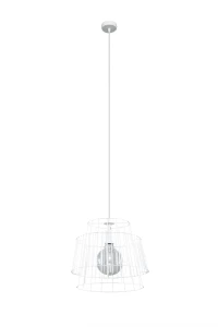 Lampa wisząca Sollux GATE biała 1xE27 wys.130cm
