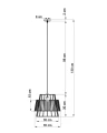 Lampa wisząca GATE biała 1xE27 wys.130cm