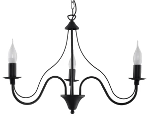 Lampa wisząca Sollux MINERWA 3 czarna 3xE14 wys.80cm