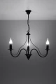 Lampa wisząca MINERWA 3 czarna 3xE14 wys.80cm
