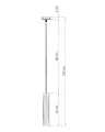 Lampa wisząca LINO 1 czarnaGU10 wys.105cm