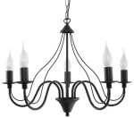 Lampa wisząca Sollux MINERWA 5 czarna 5xE14 wys.80cm