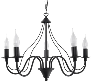 Lampa wisząca Sollux MINERWA 5 czarna 5xE14 wys.80cm