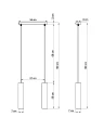 Lampa wisząca LUVO 2 czarna GU10 wys.90cm