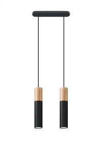 Lampa wisząca Sollux PABLO 2 czarna GU10 wys.90cm